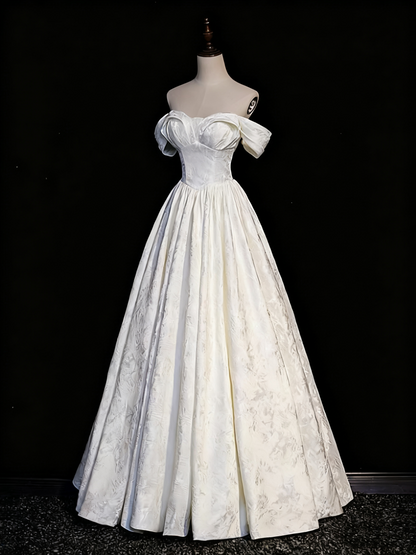 Charming Wedding Dress Off Shoulder Pleated Wedding Dress D3300