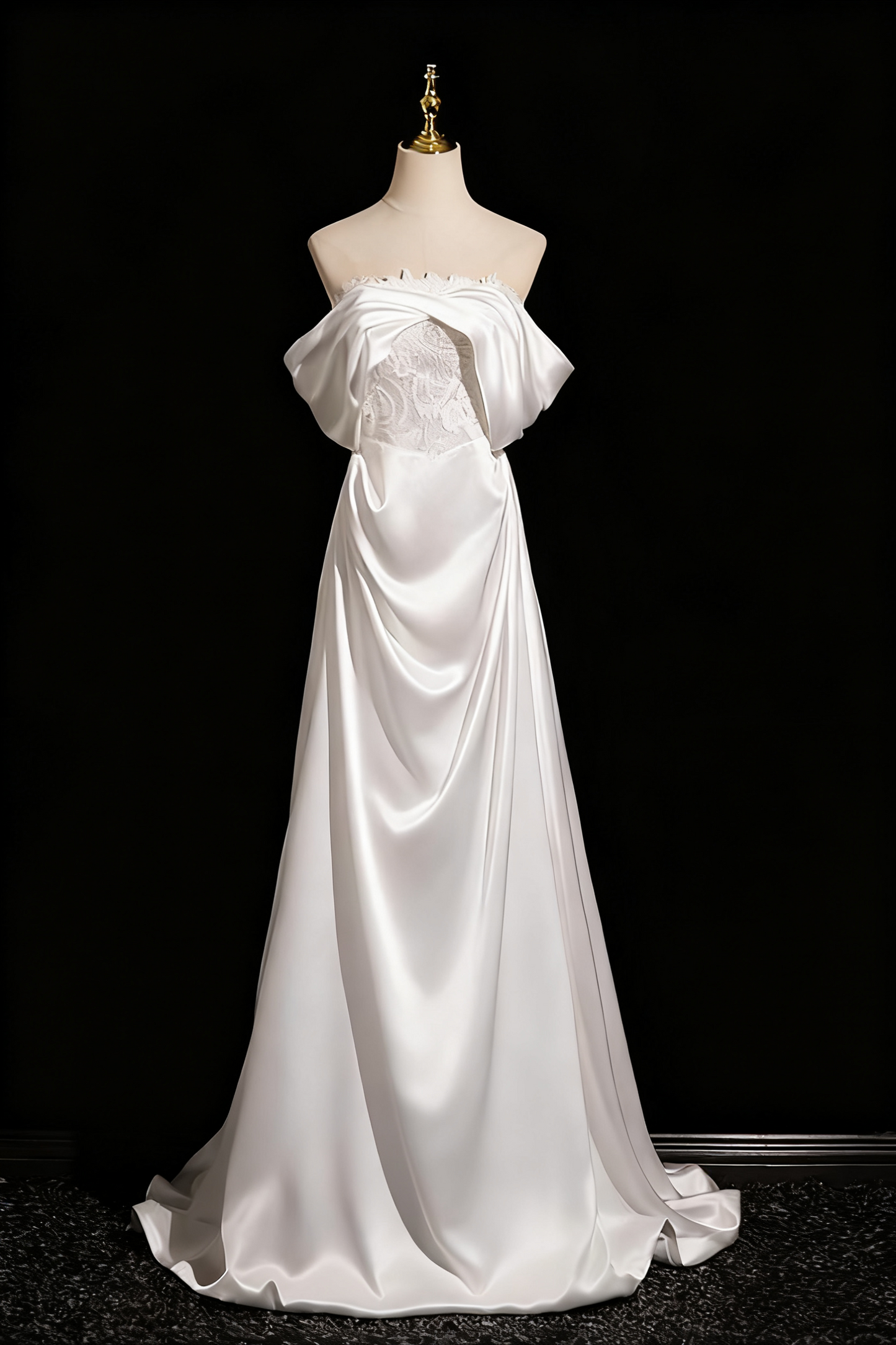Charming Wedding Dress A Line Off Shoulder Pleated Wedding Dress D3303