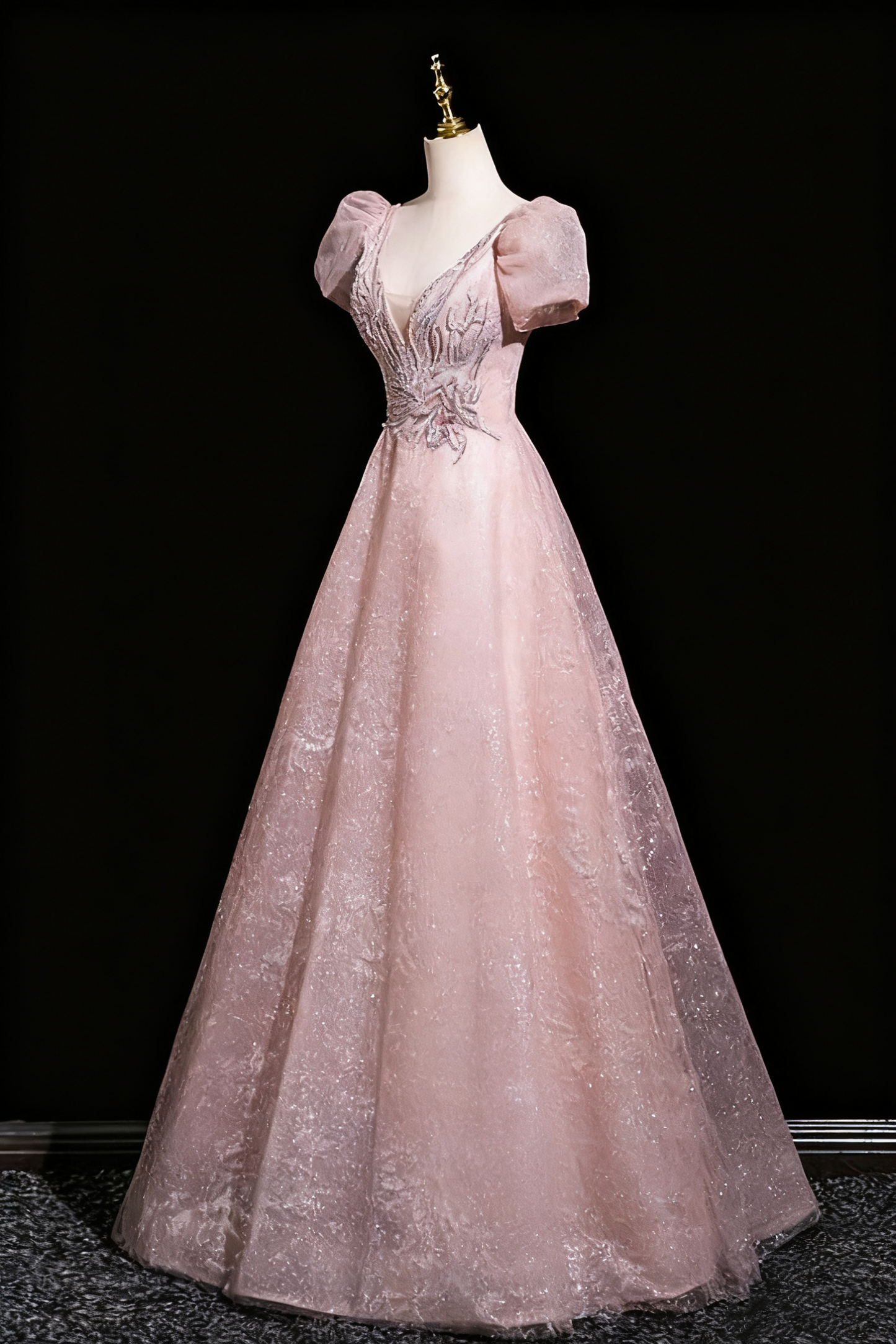 Elegant Prom Dress A Line V-neck Evening Gown Birthday Party Outfits   D3310