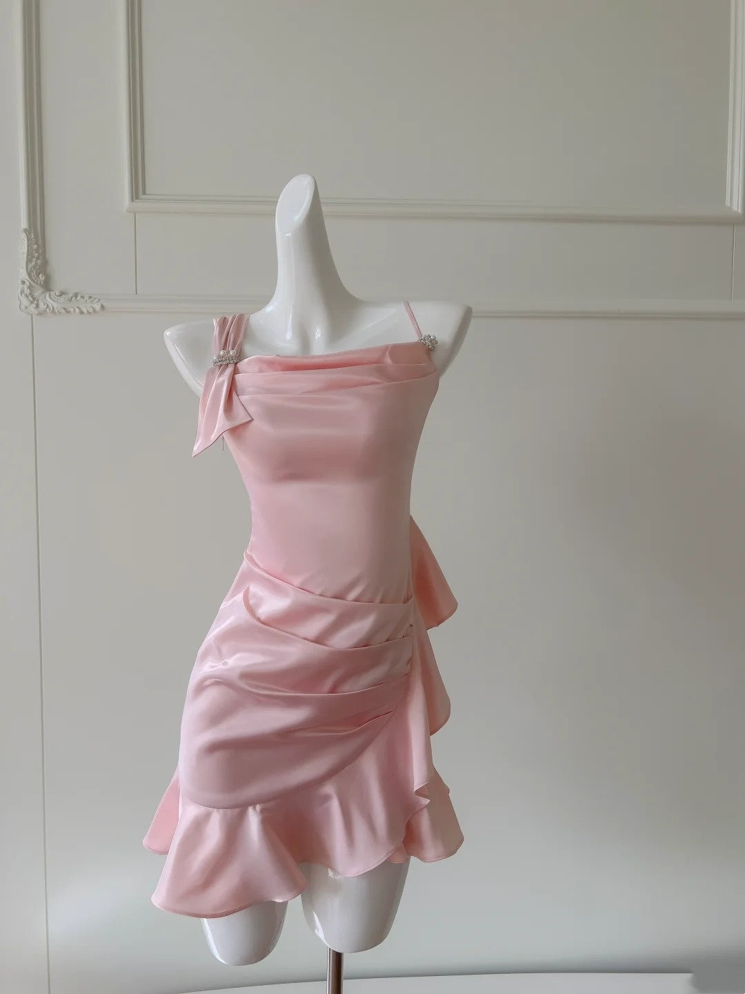 Pretty Homecoming Dress Asymmetrical Neck Short Prom Dress Birthday Party Outfits Cocktail Dress   D3327
