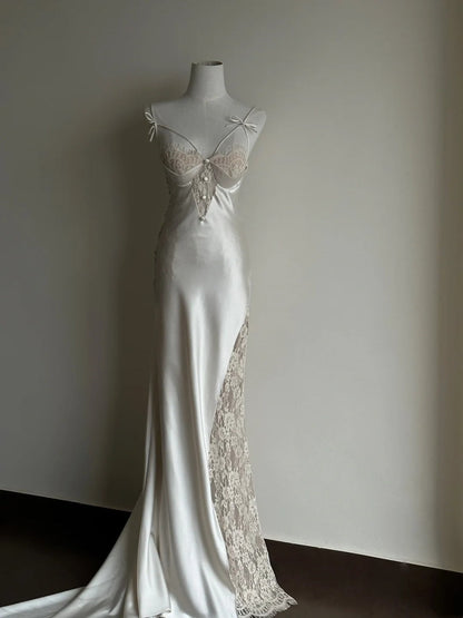 Charming Prom Dress Spaghetti Straps Lace Evening Dress Gala Dress  D3354
