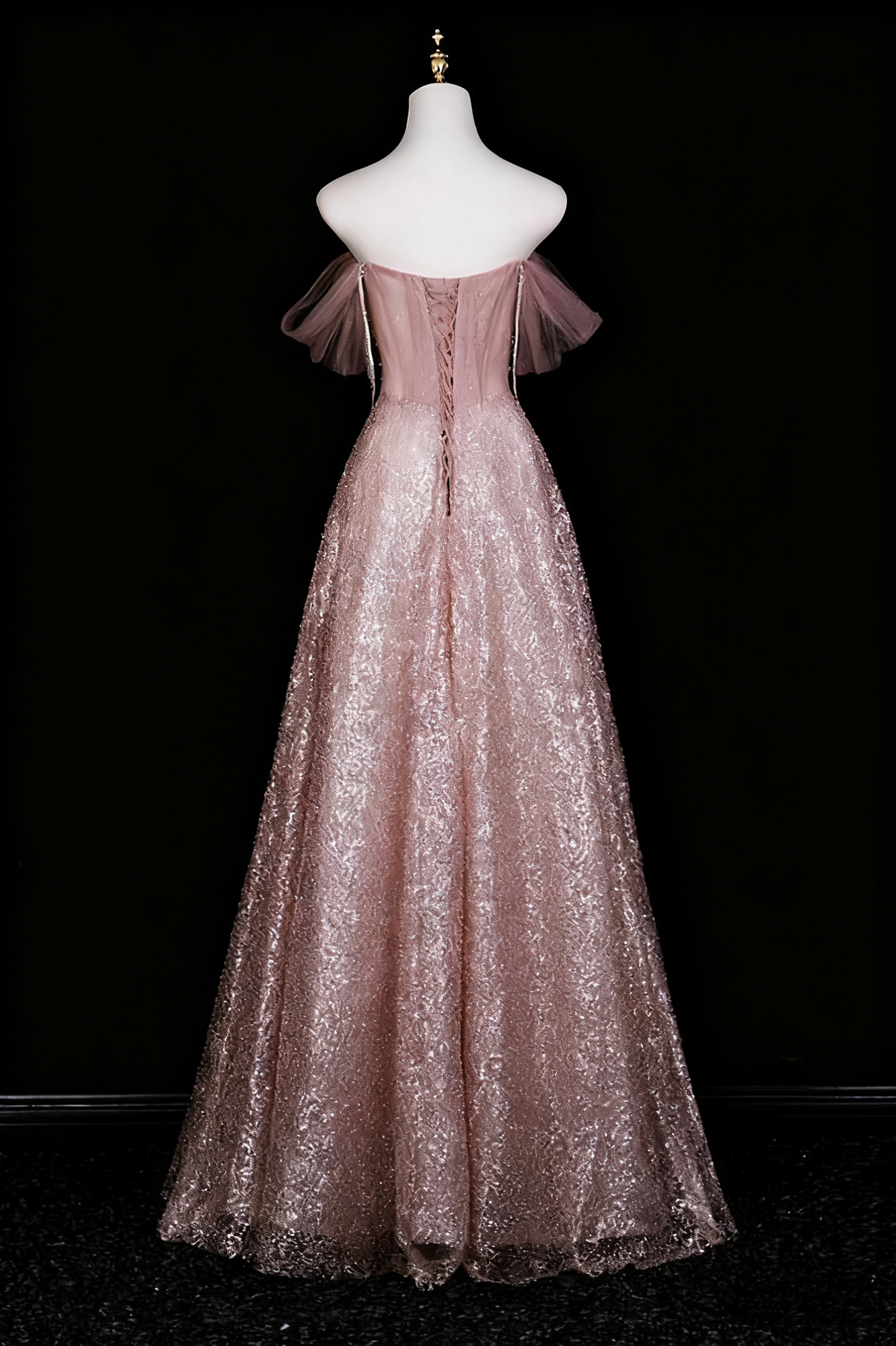 Shiny Prom Dress A Line Off Shoulder Crystal Evening Dress Quinceanera Dress        D3372