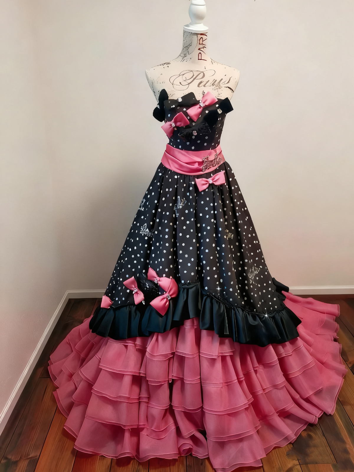 Cute Prom Dress Strapless Tiered Ball Gown Quinceanera Dress Birthday Party Dress    D3376