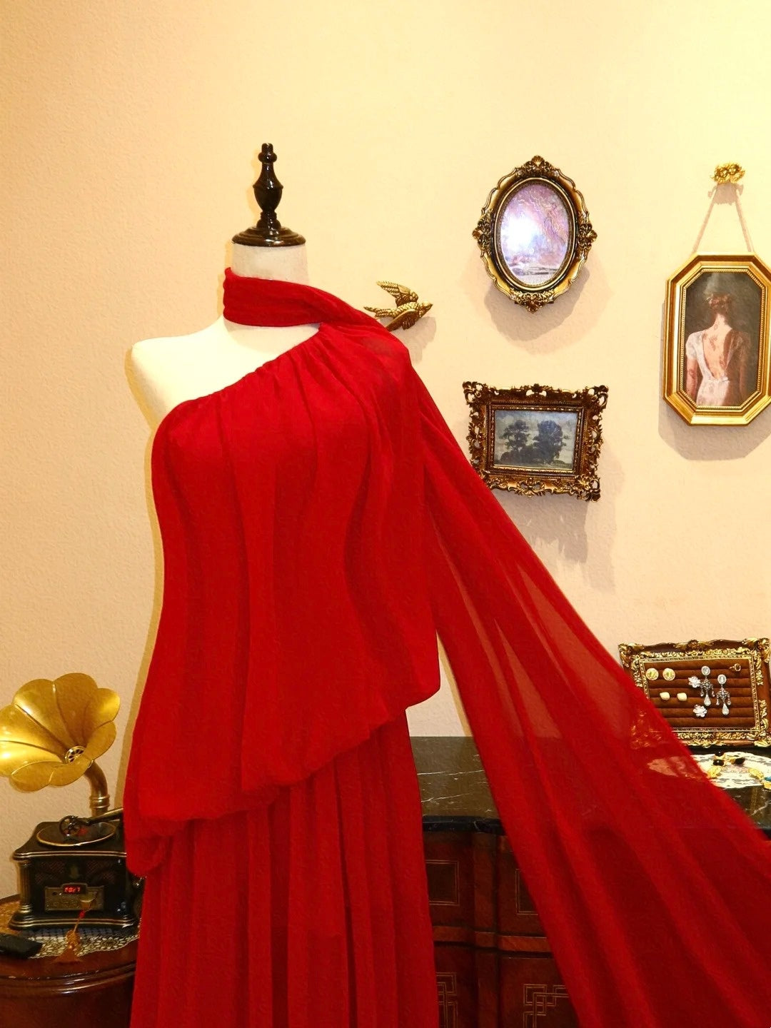 Pretty Prom Dress A Line One Shoulder Pleated Evening Dress Gala Dress         D3396