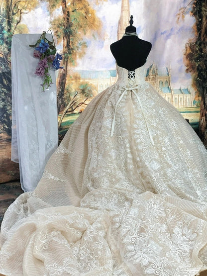Pretty Wedding Dress Strapsless Pleated Wedding Dress  D3420