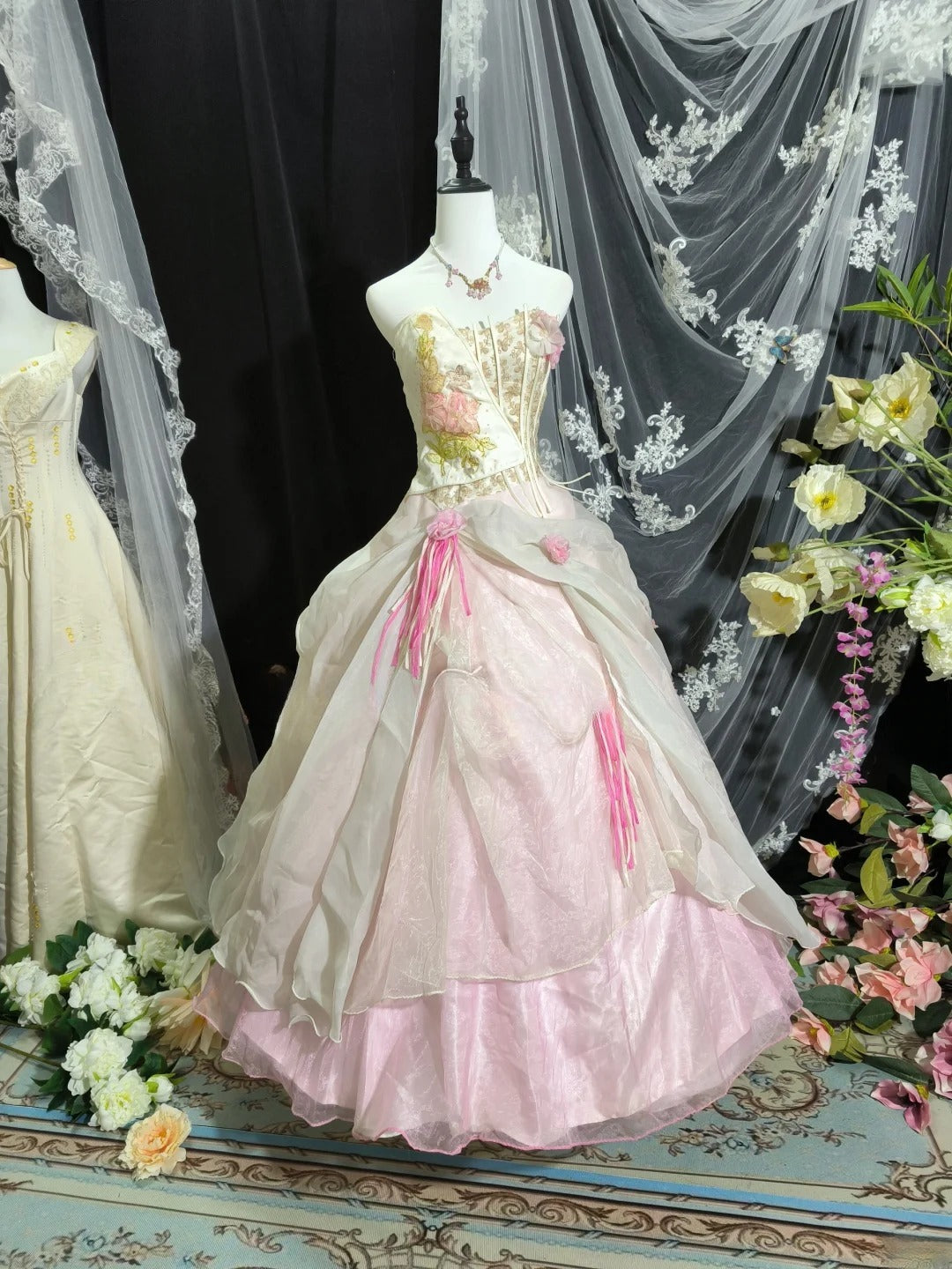 Charming Prom Dress Strapless Pleated Ball Gown Evening Dress Sweet 16 Dress D3427
