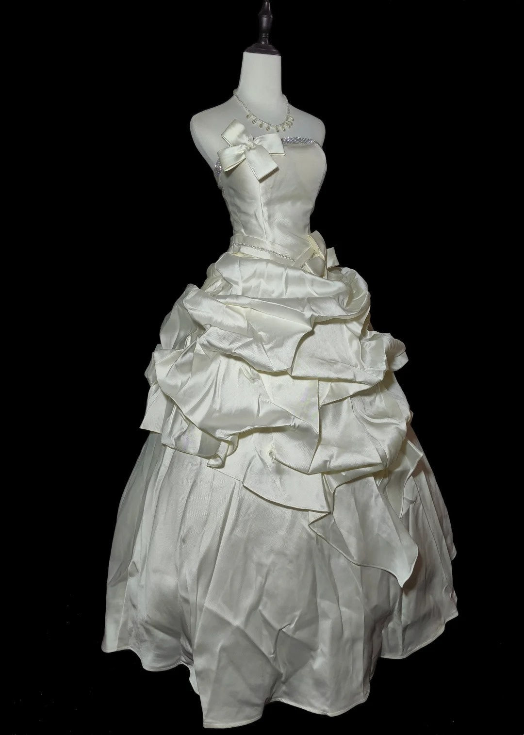 Retro Wedding Dress Strapless Pleated Wedding Dress  D3433