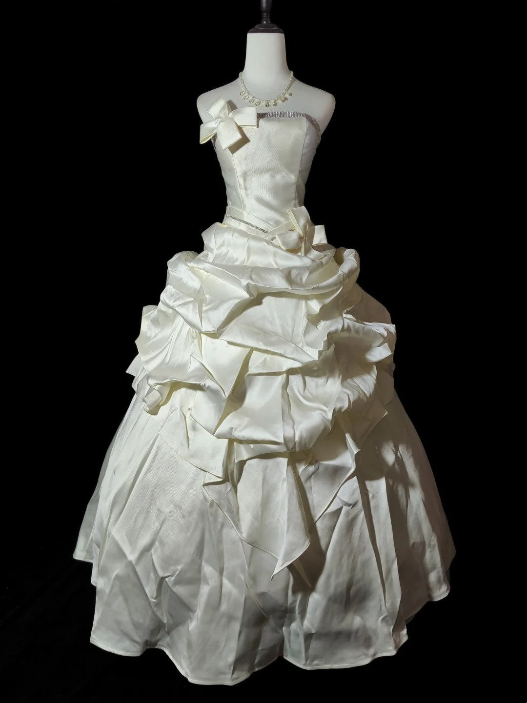 Retro Wedding Dress Strapless Pleated Wedding Dress  D3433