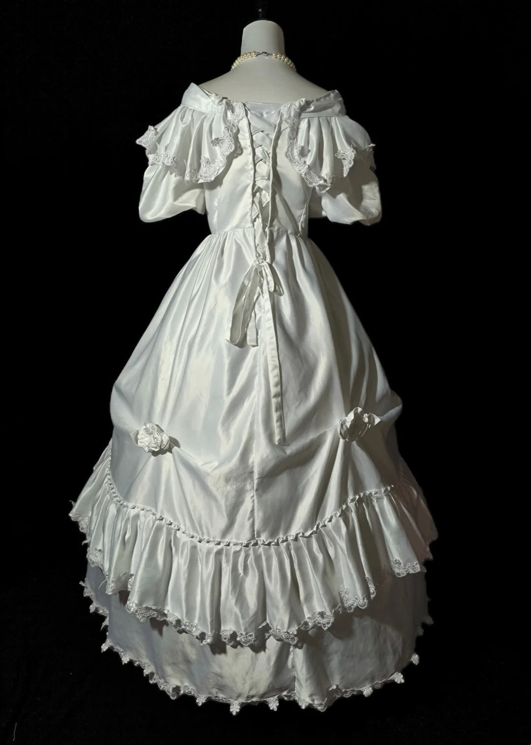 Retro Wedding Dress Off Shoulder Pleated Wedding Dress  D3434