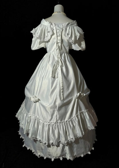 Retro Wedding Dress Off Shoulder Pleated Wedding Dress  D3434