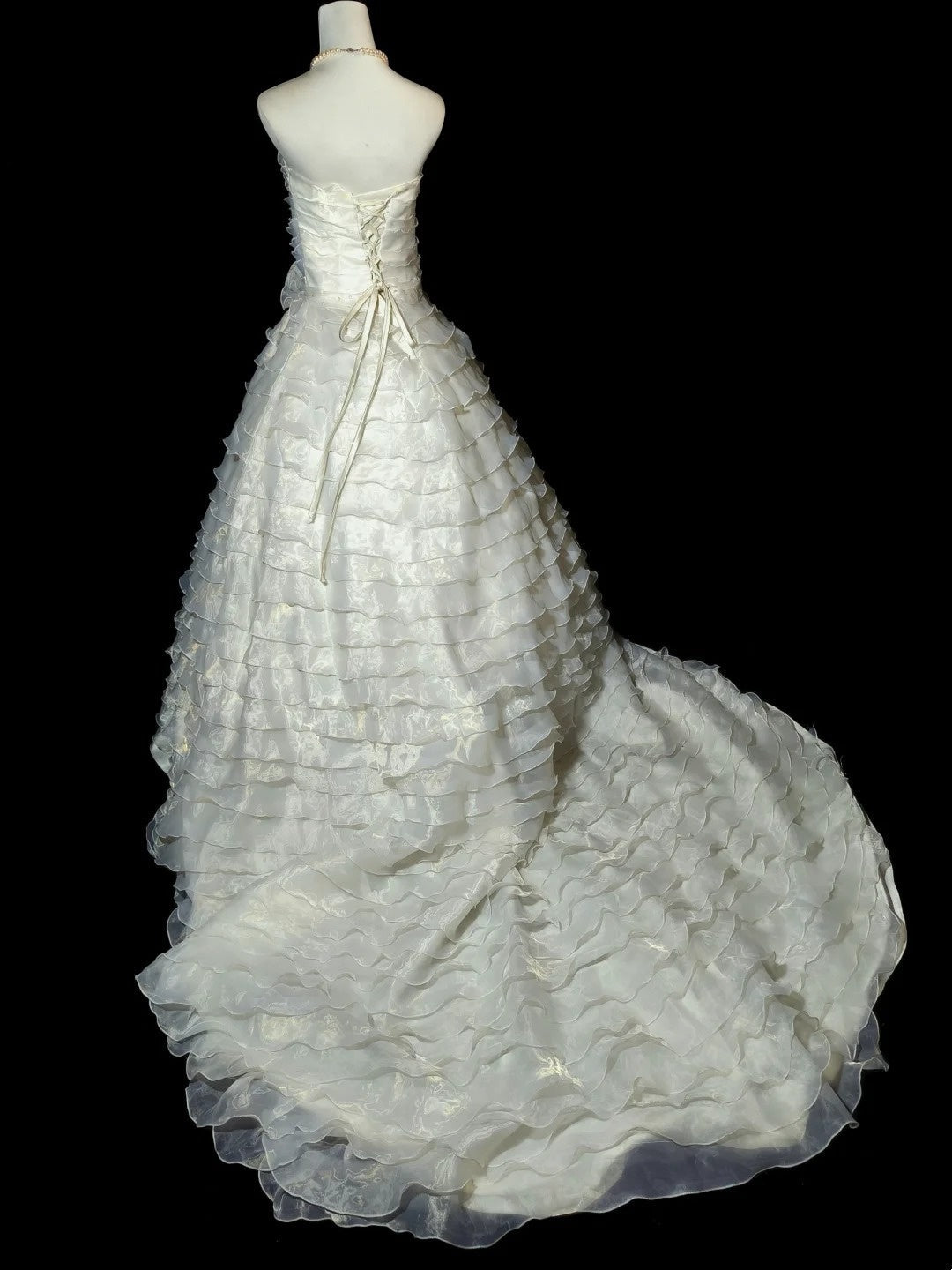 Retro Wedding Dress Strapless Tiered Wedding Dress  D3435