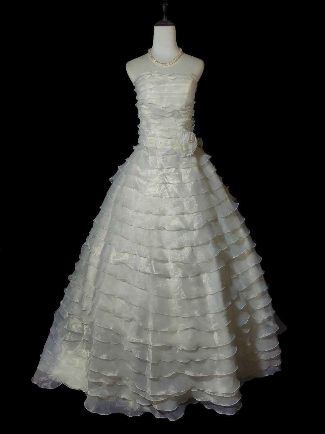 Retro Wedding Dress Strapless Tiered Wedding Dress  D3435