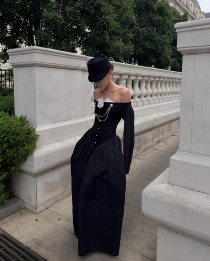 Elegant Prom Dress Off Shoulder Pleated Long Evening Gown Cocktail Dress D3458