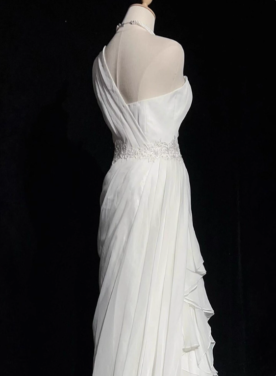 Elegant Wedding Dress One Shoulder Pleated Wedding Dress  D3488