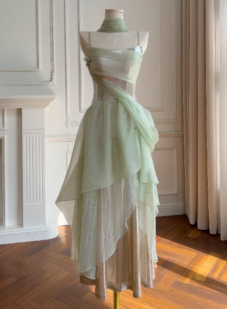 Popular Prom Dress Spaghetti Straps Pleated Tulle Birthday Party Dress   D3519