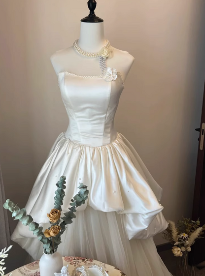 Charming Wedding Dress Strapless Pleated Tulle Wedding Dress D3520