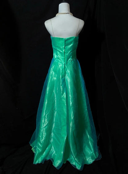 Newest Prom Dress A Line Strapless Tulle Cocktail Dress Evening Dress     D3558