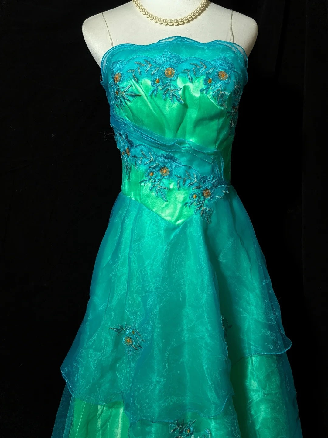 Newest Prom Dress A Line Strapless Tulle Cocktail Dress Evening Dress     D3558