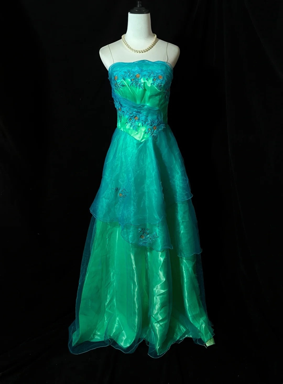Newest Prom Dress A Line Strapless Tulle Cocktail Dress Evening Dress     D3558