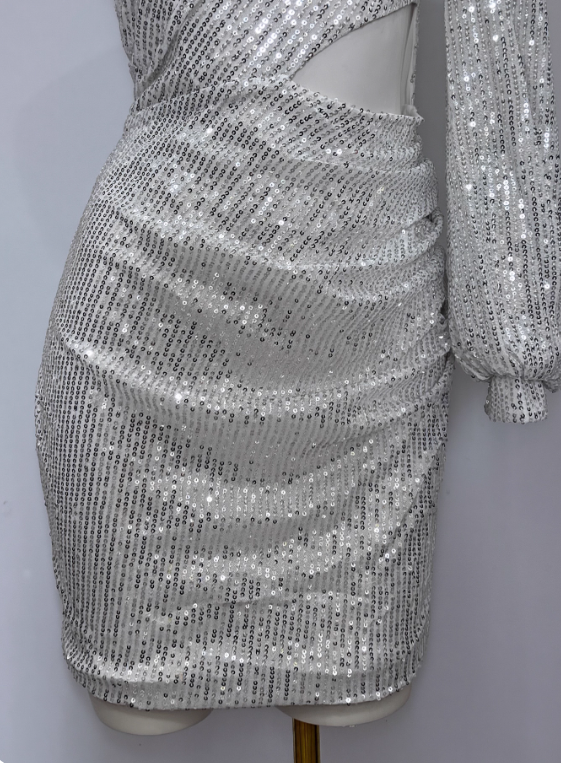 Shiny Homecoming Dress Asymmetrical Neck Short Prom Dress Birthday Party Dress Cocktail Dress       D3614