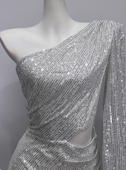 Shiny Homecoming Dress Asymmetrical Neck Short Prom Dress Birthday Party Dress Cocktail Dress       D3614