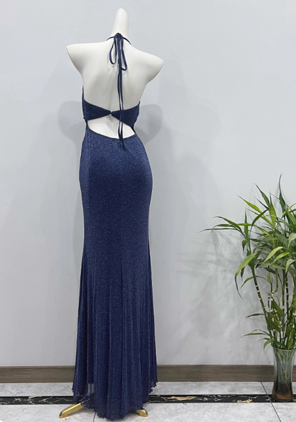 Pretty Prom Dress Halter Pleated Evening Dress Birthday Party Dress Evening Dress     D3625
