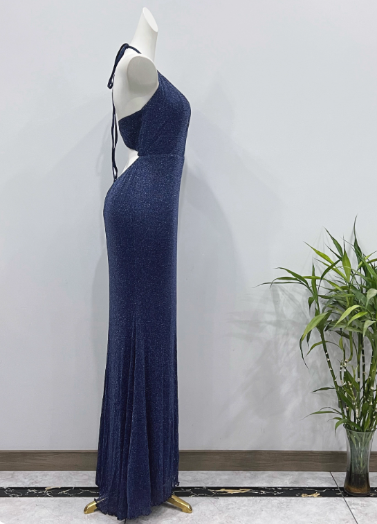 Pretty Prom Dress Halter Pleated Evening Dress Birthday Party Dress Evening Dress     D3625