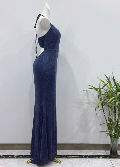 Pretty Prom Dress Halter Pleated Evening Dress Birthday Party Dress Evening Dress     D3625