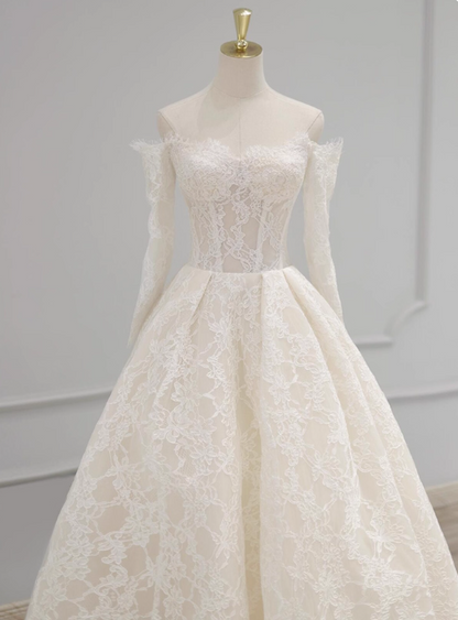 Charming Wedding Dress Off Shoulder Lace Wedding Dress  D3630