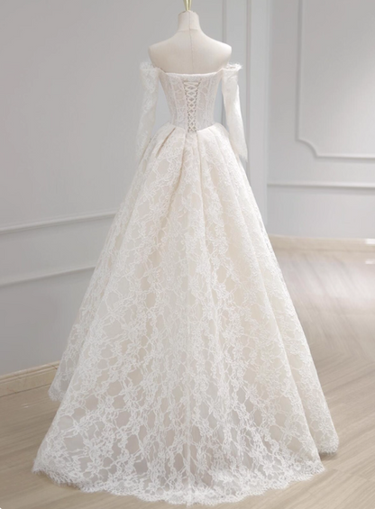 Charming Wedding Dress Off Shoulder Lace Wedding Dress  D3630