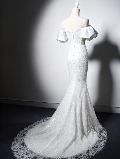 Popular Wedding Dress Strapless Pleated Mermaid Wedding Dress  D3633