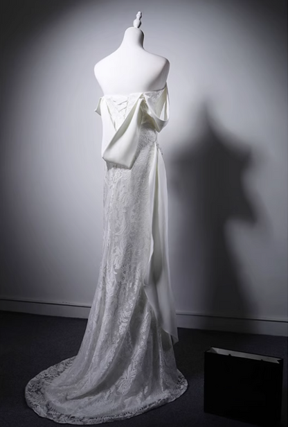 Popular Wedding Dress Off Shoulder Pleated Lace Wedding Dress  D3639