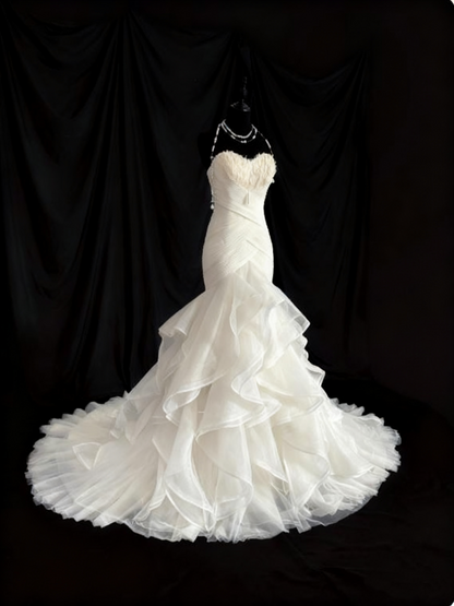 Popular Wedding Dress Sweetheart Pleated Ruffle Mermaid Wedding Dress  D3662
