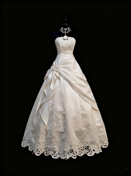 Pretty Wedding Dress Strapless Rose Wedding Dress  D3663