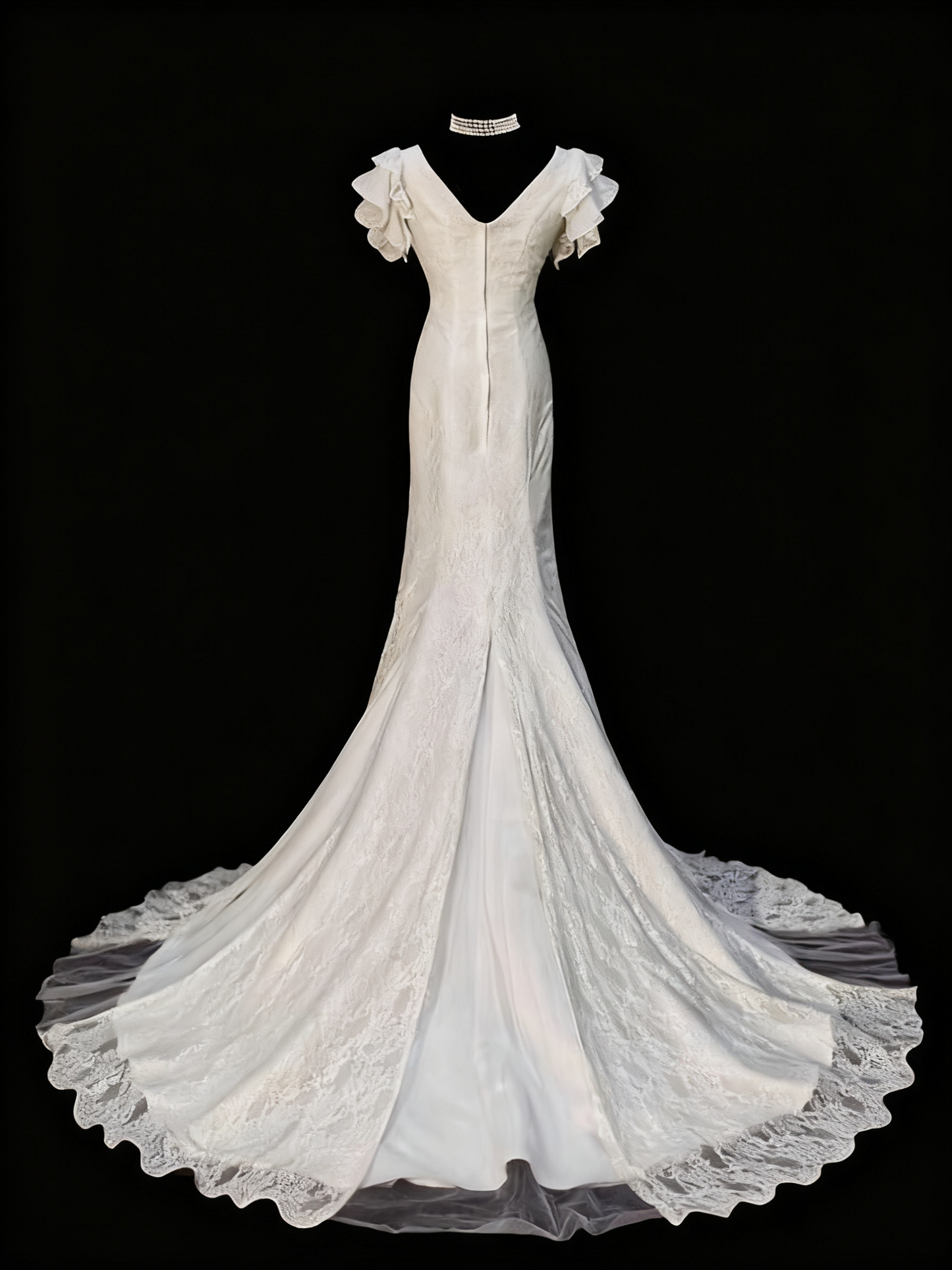 Retro Wedding Dress V-neck Lace Wedding Dress D3668