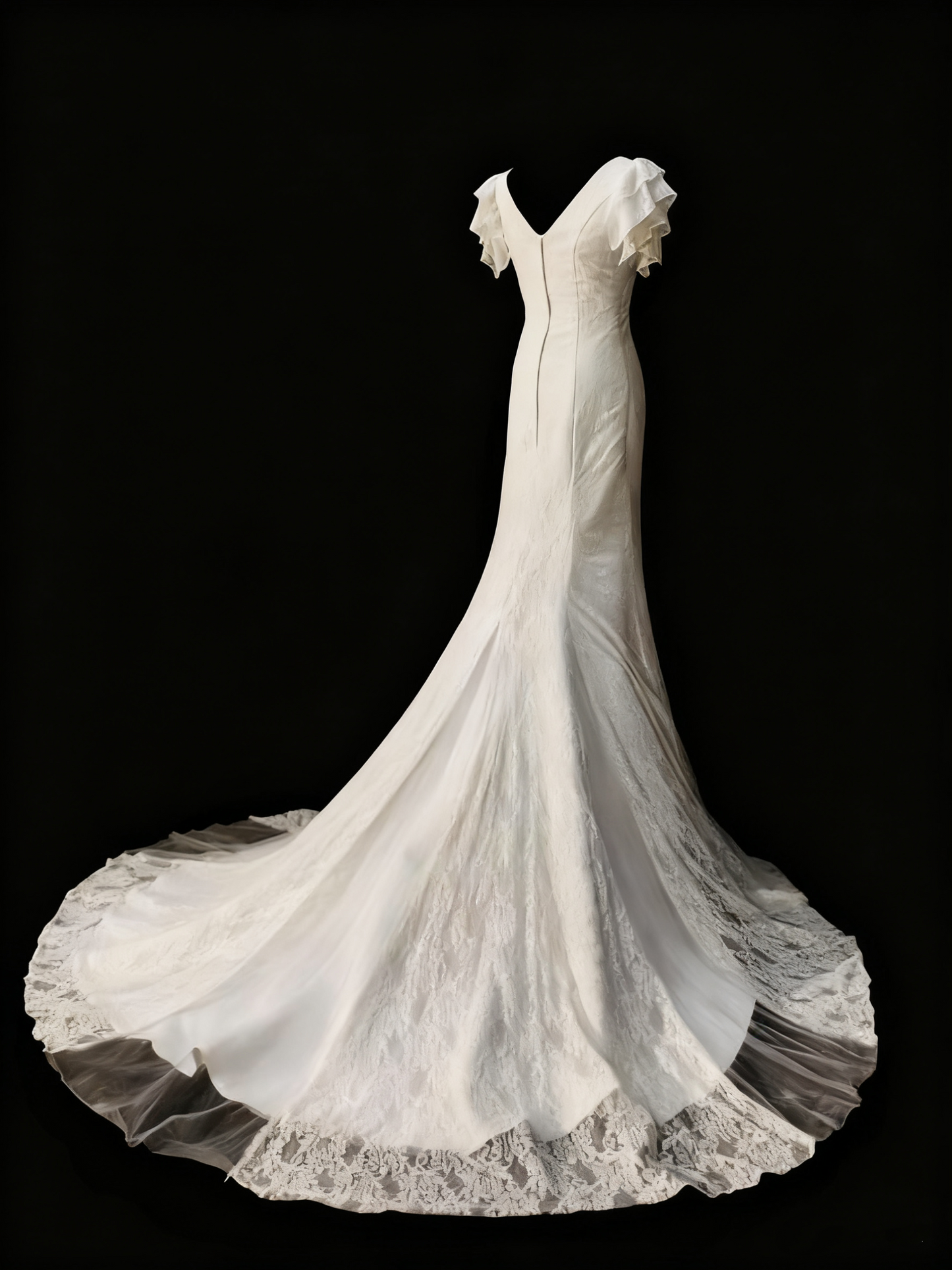 Retro Wedding Dress V-neck Lace Wedding Dress D3668