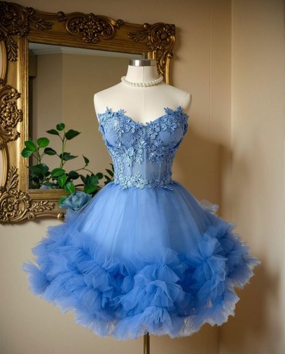 Newest Homecoming Dress Sweetheart Pleated Tulle Short Prom Dress 18th Outfits Birthday Party Dress       D3673