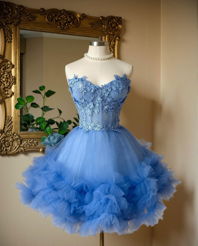 Newest Homecoming Dress Sweetheart Pleated Tulle Short Prom Dress 18th Outfits Birthday Party Dress       D3673