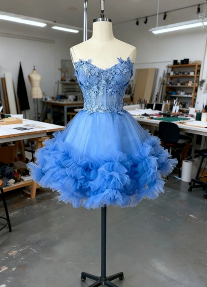 Newest Homecoming Dress Sweetheart Pleated Tulle Short Prom Dress 18th Outfits Birthday Party Dress       D3673