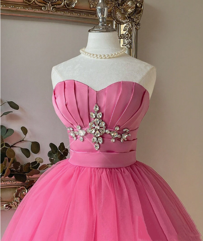Newest Homecoming Dress Sweetheart Pleated Tulle Short Prom Dress Sweet16 Outfits      D3677