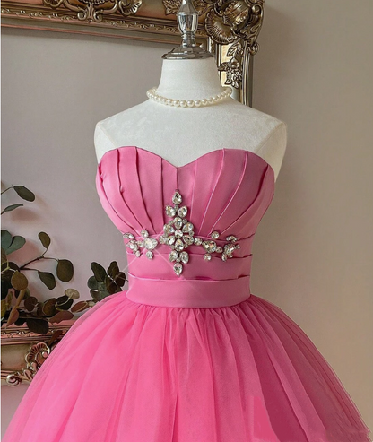 Newest Homecoming Dress Sweetheart Pleated Tulle Short Prom Dress Sweet16 Outfits      D3677