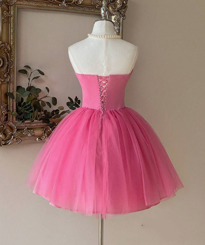 Newest Homecoming Dress Sweetheart Pleated Tulle Short Prom Dress Sweet16 Outfits      D3677