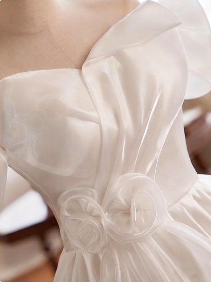 Newest Wedding Dress Off Shoulder Pleated Wedding Dress  D3749