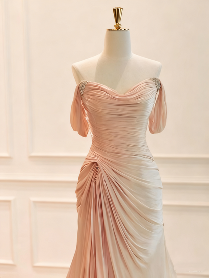 Popular Prom Dress Off Shoulder Pleated Evening Dress Gala Dress  D3773