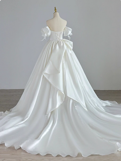 Newest Wedding Dress V-neck Pleated Tulle Wedding Dress   D3793