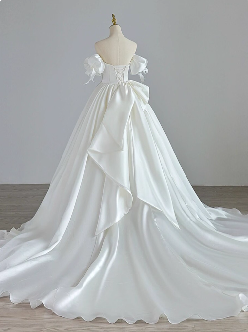 Newest Wedding Dress V-neck Pleated Tulle Wedding Dress   D3793