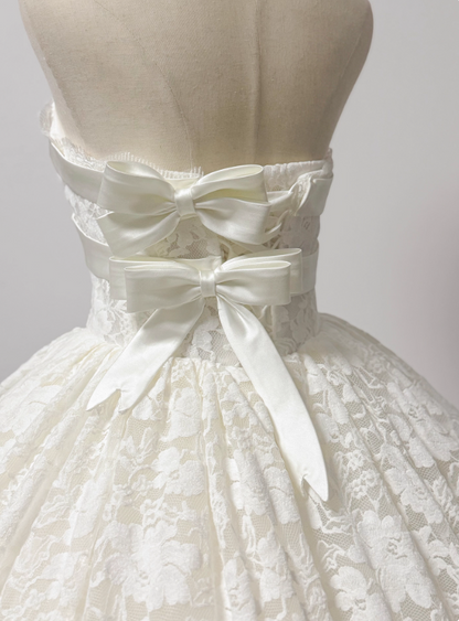 New Arrival Wedding Dress Strapless Lace Pleated Wedding Dress  D3798