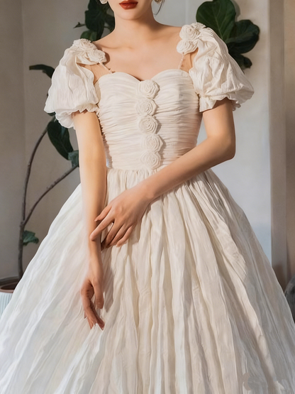 Retro Wedding Dress Sweetheart Pleated Wedding Dress  D3803
