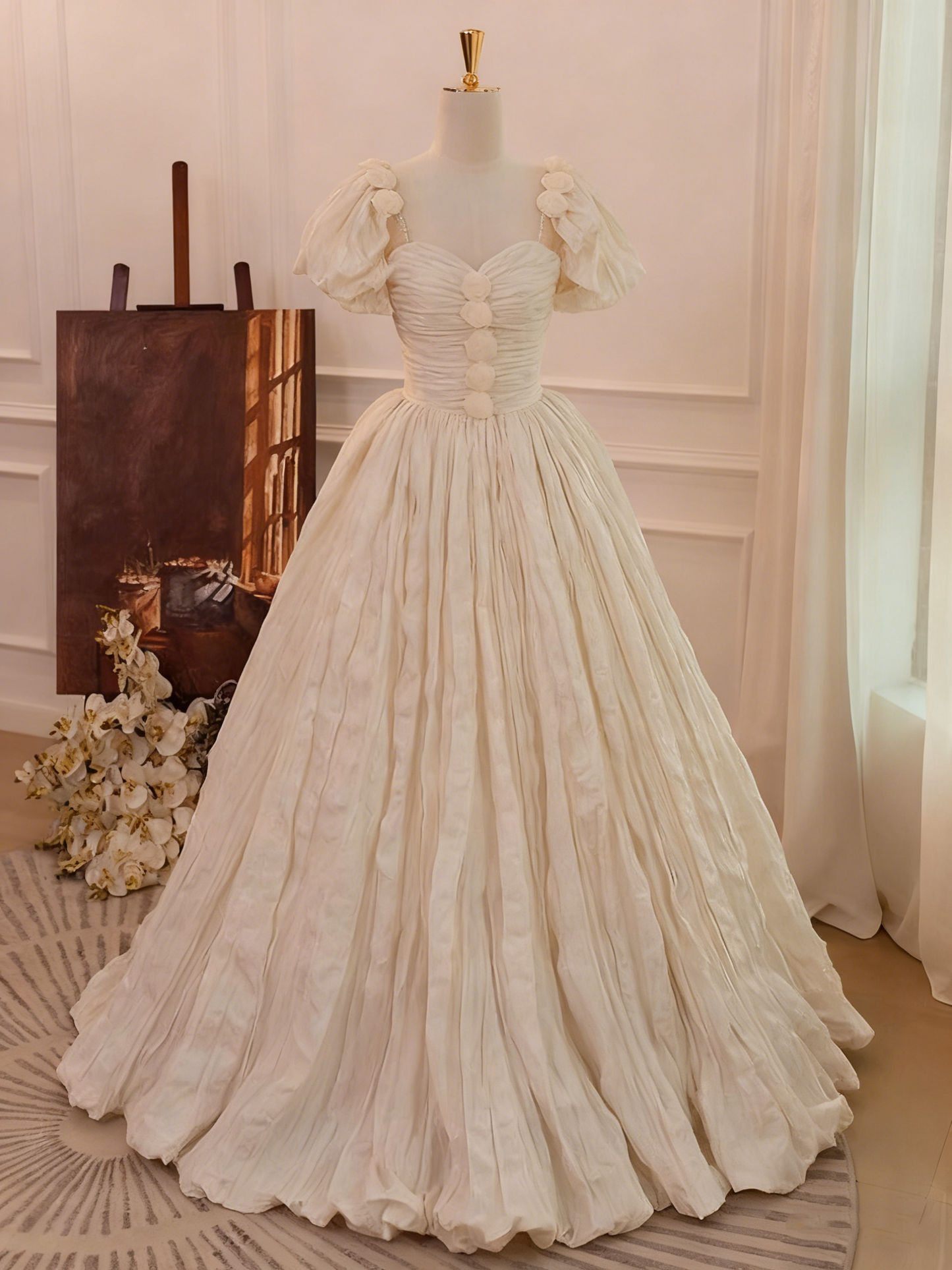 Retro Wedding Dress Sweetheart Pleated Wedding Dress  D3803