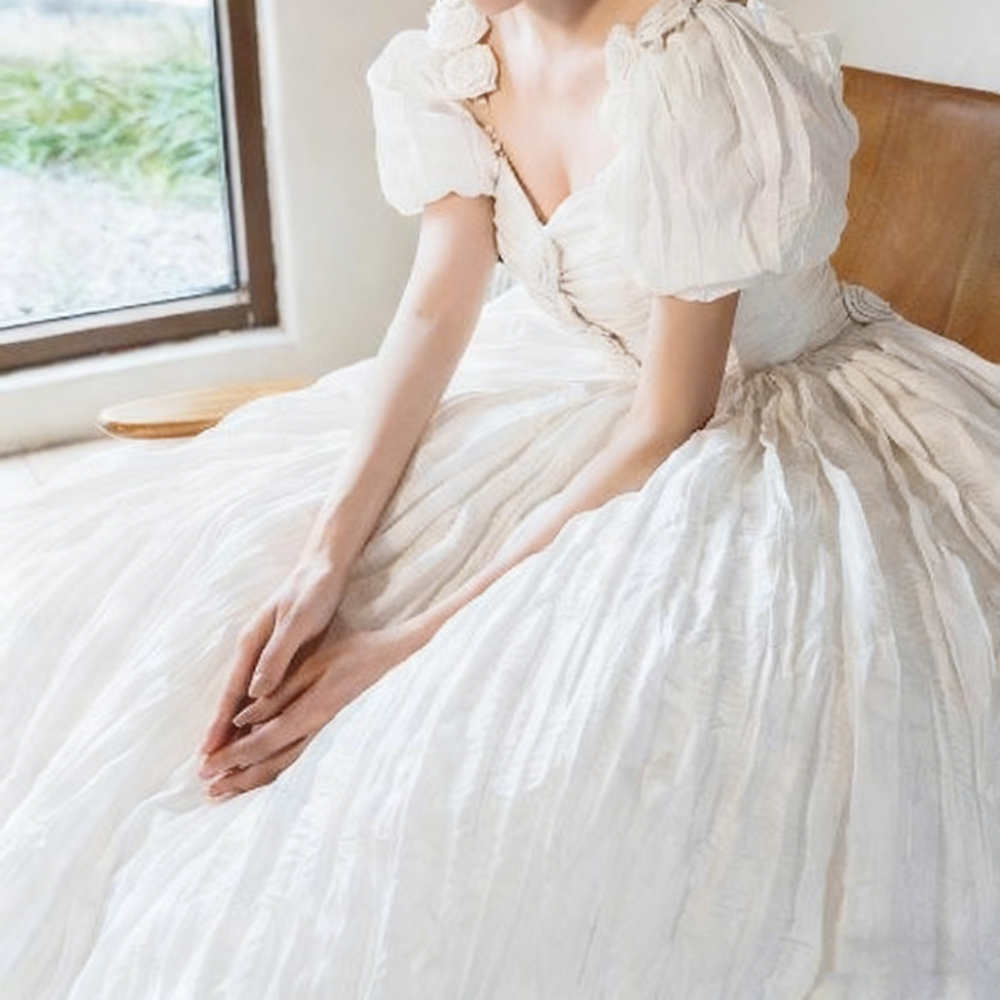 Retro Wedding Dress Sweetheart Pleated Wedding Dress  D3803